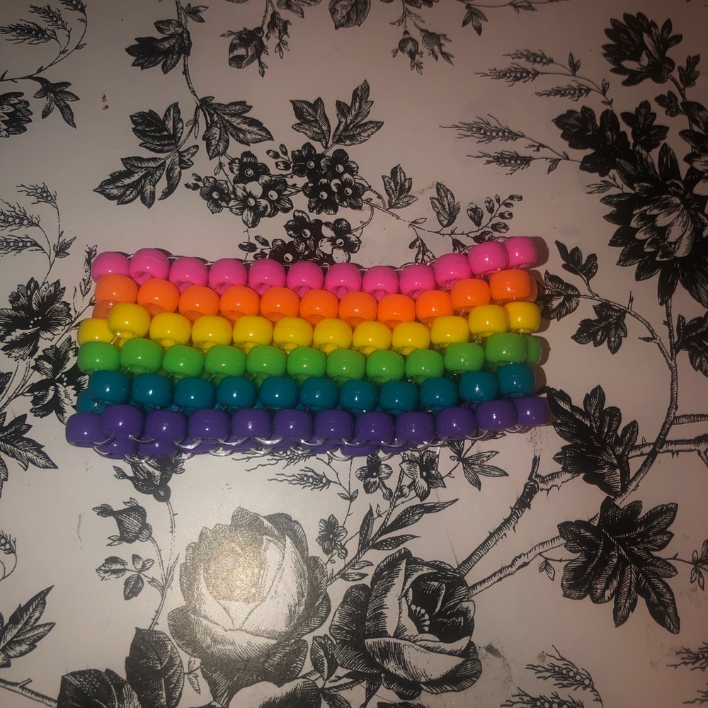 Rainbow Kandi Cuff Bracelet
